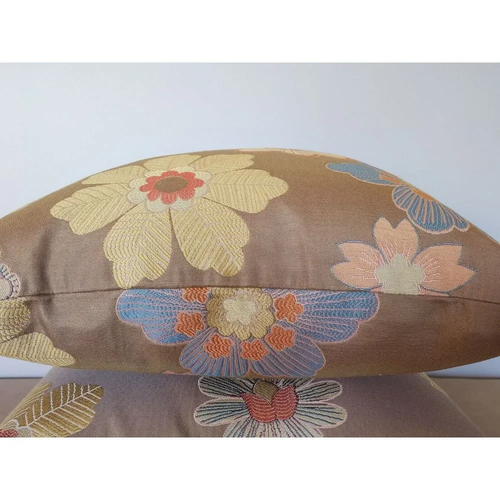 TRIO Kalin EMBROIDERED FLORAL Zippered Throw Pillow Cover 2/20x20 & 10x18 Lumbar
